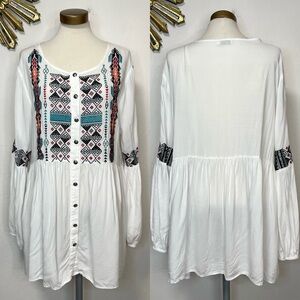 Tasha Polizzi White Embroidered Blouse AS IS